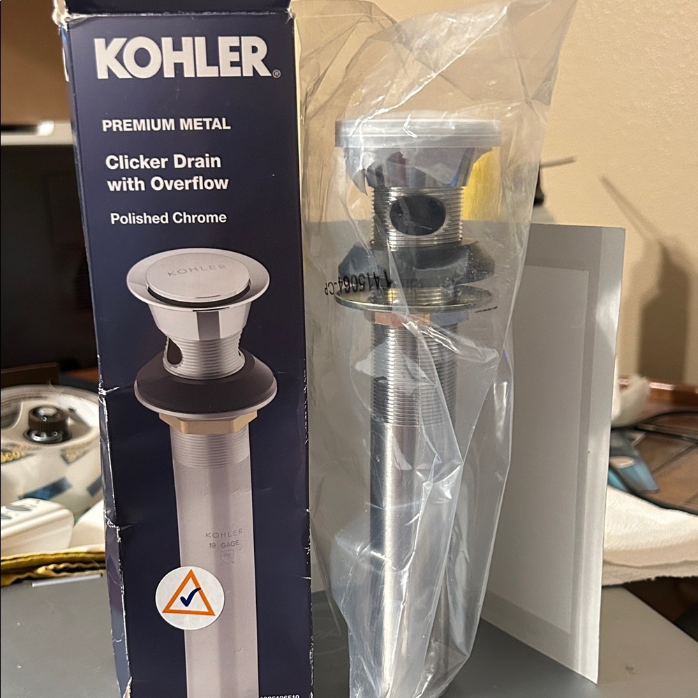 Kohler Polished Chrome Clicker Drain with Overflow